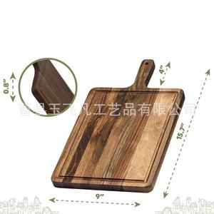 Bandeja de servir de madera maciza 40x23x2cm con asa para uso en restaurantes - Product Image 2