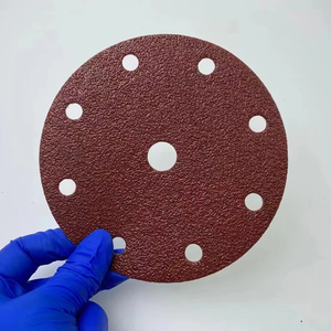Discos de lijado de óxido de aluminio de 6 pulgadas con gancho y bucle Papel de lija de grano 320 para molienda de componentes metálicos OEM personalizable - Product Image 1