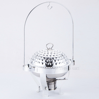 OEM Lebensmittelechter Edelstahl Luxus-Buffetstation Chafing Dish Speisenwärmer mit Deckelhalter Silber 3,5L