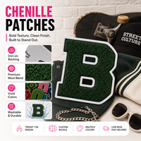 Patch en chenille personnalisé, lettres brodées 3D, lettres B en tissu éponge, thermocollantes, pour vêtements, vestes, sacs, chapeaux, appliques DIY