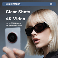 Cámara de Bolsillo Retro Mini de Última Generación, Cuerpo Metálico Delgado, Más de 20 Filtros, Grabación de Video 4K Full HD, 8MP, Autoenfoque, EIS, MicroSD, Gran Angular de 170°
