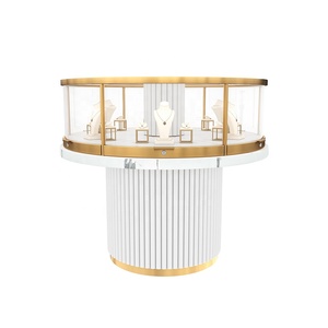 Hot Custom Vòng cổ sang trọng Vòng Kính Showcase Set đứng cửa hàng đồ trang sức thiết kế đồ trang sức hiển thị truy cập để bán - Product Image 3