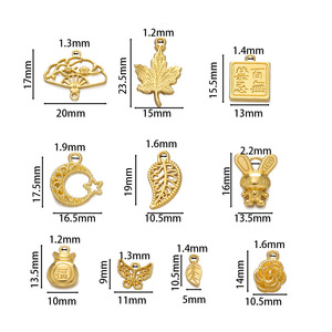 Pendentif en alliage de style chinois traditionnel, forme lapin porte-bonheur, accessoires de bijouterie DIY, breloques métalliques plaquées - Product Image 2