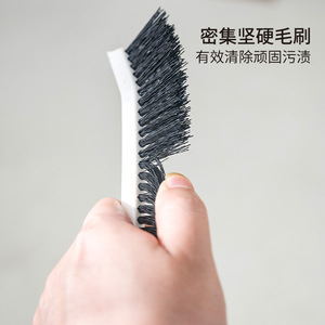 Multi Functional Stiff Bristled Crevice Cleaning Brush White Nylon Plastic Household Cleaning Tool For Toilets Bathrooms Kitchen - Product Image 4
