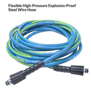 Tuyau d'arrosage <span class=keywords><strong>haute</strong></span> <span class=keywords><strong>pression</strong></span> pour lave-auto, flexible et lisse, en fil d'acier, anti-explosion, avec pistolet ultra <span class=keywords><strong>haute</strong></span> <span class=keywords><strong>pression</strong></span> et tuyau de sortie en caoutchouc - Product Image 5