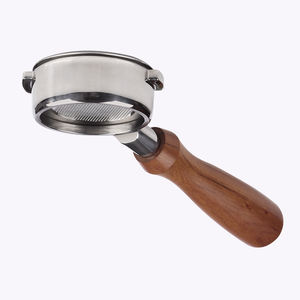 Aksesori Barista Portafilter kopi baja tahan karat 58mm Portafilter tanpa dasar kopi dengan pegangan kayu cocok untuk Nuova - Product Image 3