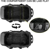Sac de voyage extra large et durable personnalisé de 100 L, sac de week-end, sac de sport pour homme, sac à dos de sport 3 en 1 avec séparateurs, équipement de gym