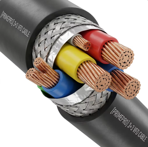 Cable <span class=keywords><strong>de</strong></span> Alimentación Blindado Simétrico PRIMEPRO 3+3 VFD - Doble Blindaje IP67/IP68, Resistente al Aceite, Solución EMC para Industria Pesada - Product Image 1