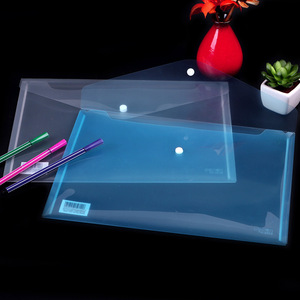Deli Plastic Document Bag A4 Transparent Snap Button Reusable Office Storage Bag - Product Image 1