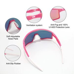 Lunettes de soleil de cyclisme et de golf pour femmes, monture intégrale, UV400, avec logo OEM, design tendance, protection UV140 - Product Image 3