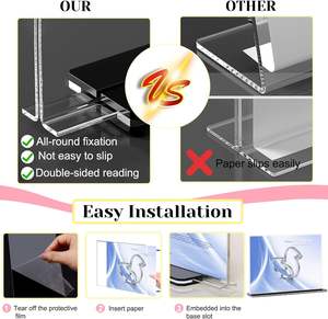 A4 T forma acrilico porta segni doppia faccia espositore per il ristorante Hotel promozioni in metallo Menu Poster Stand - Product Image 2