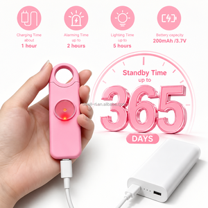 Alarme de sécurité 130 dB avec porte-clés et lumière LED rechargeable, alarme personnelle, fabricant d'alarmes de sécurité pour la défense personnelle des femmes, des personnes <span class=keywords><strong>âgée</strong></span>s et des enfants - Product Image 3
