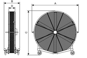 Sistema de Ventilación Industrial de Aire Frío de 1508 Metros Cúbicos/min, 80 Pulgadas (2m), 220v, Ventiladores Móviles Grandes sin Escobillas - Product Image 5