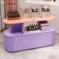 Magasin de soins de la peau personnalisés Décoration d'intérieur pour accessoire de maquillage Table de présentation marbre bois acrylique meubles de magasin de cosmétiques