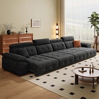 Vente directe d'usine, canapé électrique intelligent Lawrence fabriqué en Chine, canapé-lit en tissu chenille de luxe léger multifonction, acier au carbone