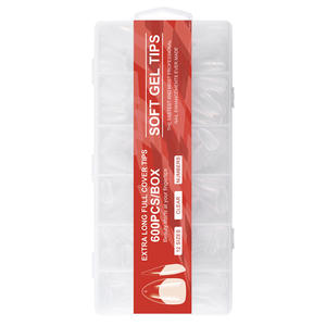 600 pièces/boîte, <span class=keywords><strong>faux</strong></span> ongles en gel transparent X, couverture complète/mi-couverture, ongles à presser incurvés, ongles en gel souple, pointes d'ongles longues - Product Image 5