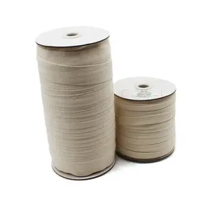 定制高韧性米色0.5英寸棉斜纹带制造白色1英寸聚酯人字提花丝带