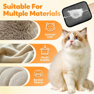 Gants électrostatiques réutilisables en velours respirant pour le nettoyage et le toilettage des animaux, double face, pour chats et chiens - Product Image 3