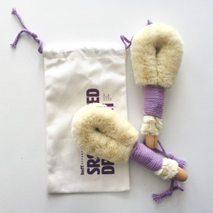 Spazzola Esfoliante per il Corpo in Fibra di Sisal Vegana, Spazzola da Doccia e Bagno, Scrubber per Esfoliazione della Schiena, Massaggiatore in Legno per la Pelle, Spazzola a Secco per il Corpo - Product Image 2