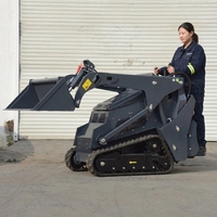 Mini-chargeuse compacte sur chenilles en caoutchouc V1100, chargeuse compacte diesel pour travaux agricoles et de construction