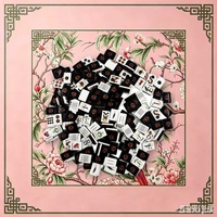 Jeu de tuiles de Mahjong américain d'horreur pour Halloween, tapis de Mahjong durable, tuiles en acrylique, jeu de table pour quatre joueurs pour le festival d'Halloween