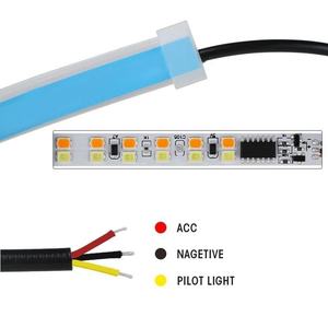 Nouvelle Bande Lumineuse de Jour Ultra-fine 5W 30 45 60cm, Lumière Décorative de Voiture à Deux Couleurs à Effet Fluide Blanc Jaune - Product Image 2