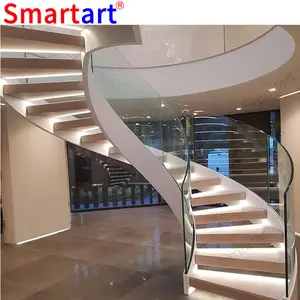 दौर सीढ़ी मामले/ठोस लकड़ी handrails दौर सीढ़ी