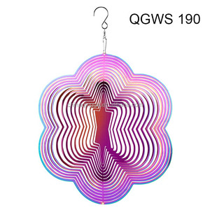 Bán Sỉ Con Quay Chuông Gió Kim Loại Treo Đồ Trang Trí Ngoài Trời Nghệ Thuật Sân Động Đồ Trang Trí Sân Vườn Con Quay Gió 3D - Product Image 2