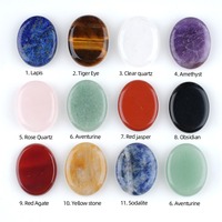 Pierre de préoccupation 28x22mm, pierres pour le pouce, cristal naturel poli, ovale, petite pierre de poche, lapis-lazuli, obsidienne, aventurine, améthyste