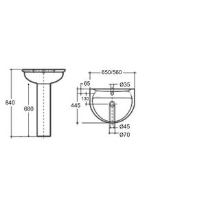 Lavabo de salle de bain Kaila moderne 56 cm ovale en pierre naturelle (marbre, granit) pour lavage des mains et usage artistique pour hôtels - Product Image 2