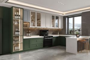 SANTOPOVA Cuisine Moderne Personnalisée de Style Shaker avec Plan de Travail en Quartz et Éclairage Sous-Placard pour Maisons et Appartements - Product Image 3