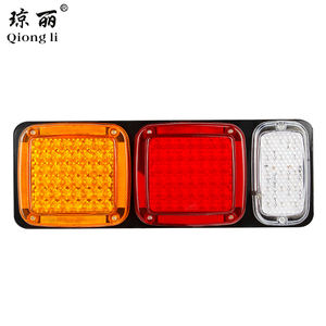 Qiongli, nueva <span class=keywords><strong>luz</strong></span> <span class=keywords><strong>trasera</strong></span> LED de 12V y 24V con 99 LED, combinación de tres lentes, placa de hierro, parada, señal de giro, lámpara <span class=keywords><strong>trasera</strong></span> para marcha atrás - Product Image 1