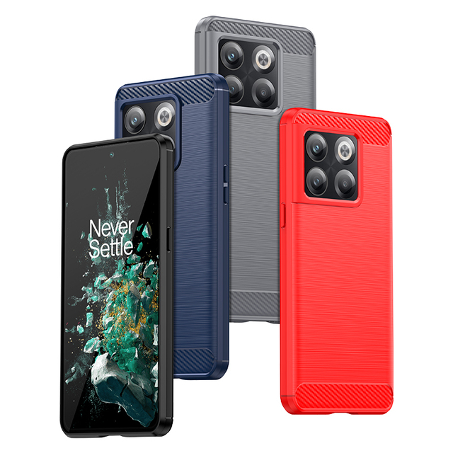 For OnePlus 10T Case, Brushed Line Carbon Fiber Texture Shockproof Flexible Soft TPU Mobile Phone Cover Case for OnePlus Ace Pro