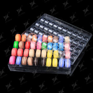 Vente chaude Boîte de présentation en plastique transparent pour macarons, plateau rectangulaire en PET, 40 macarons, emballage en gros - Product Image 2