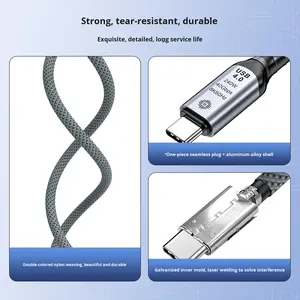 Câble <span class=keywords><strong>de</strong></span> données USB 4.0 pleine fonction double tête Type-C PD240W avec matériau tressé, vitesse <span class=keywords><strong>de</strong></span> transmission 40 Go, affichage 8K60Hz - Product Image 6