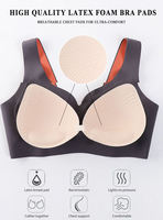 Soutien-gorge confortable sans armatures pour femme, une pièce, imprimé, tricoté, motif uni, sexy, bonnet complet, dos en U, sans trace