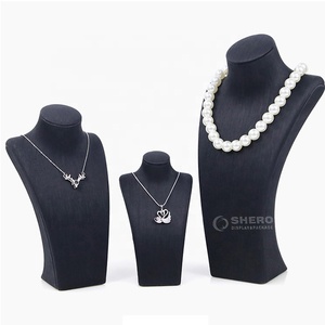 Pu Leather Black Brown Sliver Gray Necklace Jewelry <b>Display</b> Bust Stand <b>Display</b> - Product Image 6