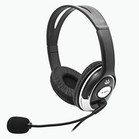 Casque filaire supra-auriculaire avec micro et contrôle du volume intégré, double prise audio 3,5 mm, pour PC de bureau, enseignement en ligne