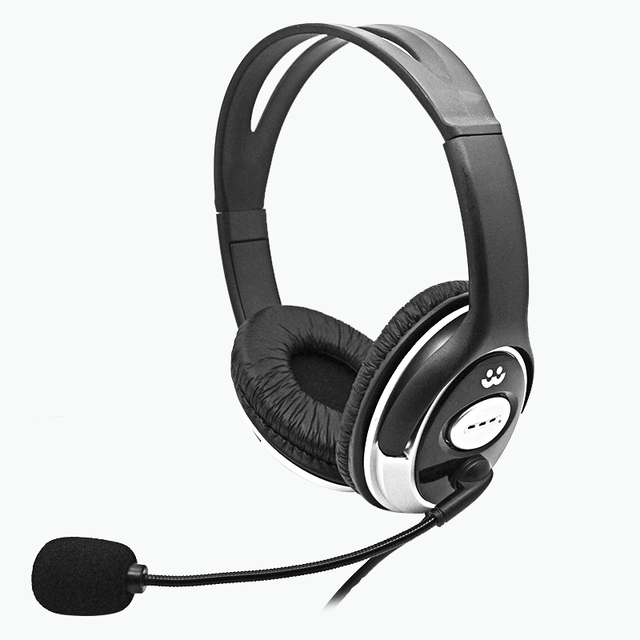 Over-Ear Wired Headset with Mic & Inline Volume Control Dual 3.5mm Audio Jack Headphones for Desktop PC Office Online Teaching