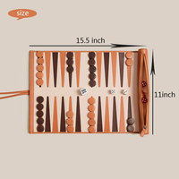 Ensemble de jeu de backgammon enroulable en cuir PU souple et portable personnalisé nouveau et intelligent de voyage