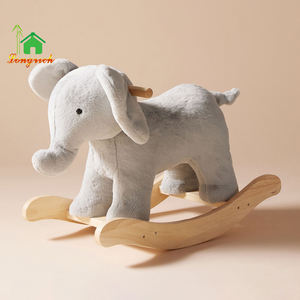 Elefante mecedora de equitación de madera Animal Elefante de equitación mecedora a buen precio para niños Juguete de balancín para niños pequeños - Product Image 1