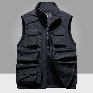 Soldes Exceptionnelles : Gilet Homme d'Extérieur - Veste Multi-Poches Coupe-Vent pour la Pêche, l'Escalade et la Randonnée - Tenue Décontractée - Product Image 5