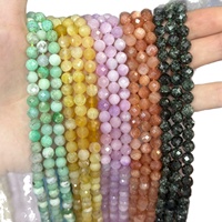 Perles rondes facettées en pierre naturelle de 6 mm en gros, perles de pierres précieuses en vrac pour la fabrication de bijoux, bracelets et colliers DIY
