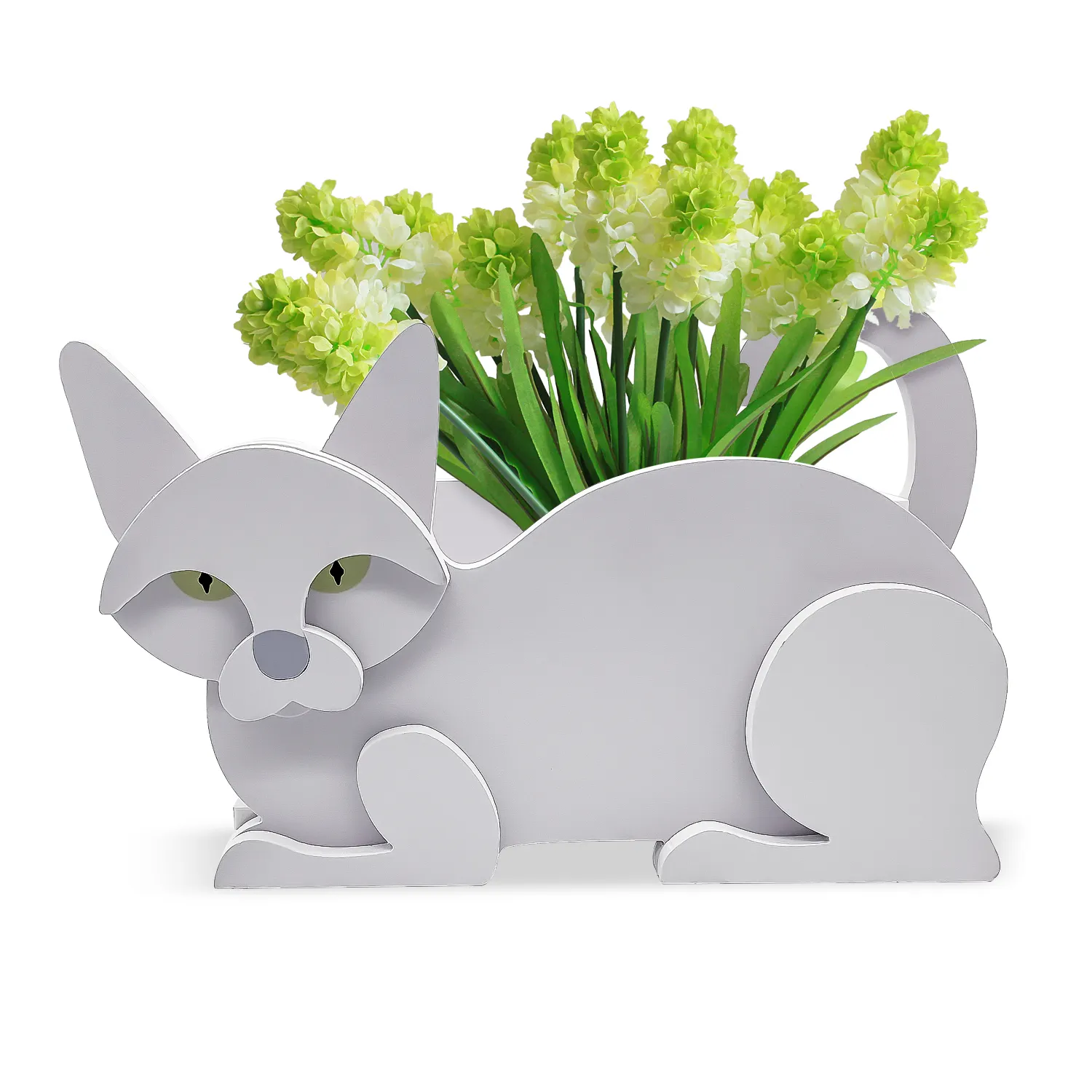 1 Set of Funny PVC Cat Flower Pots Unique Spring flower pot Holder Mini Cat Planter Ornament on Table