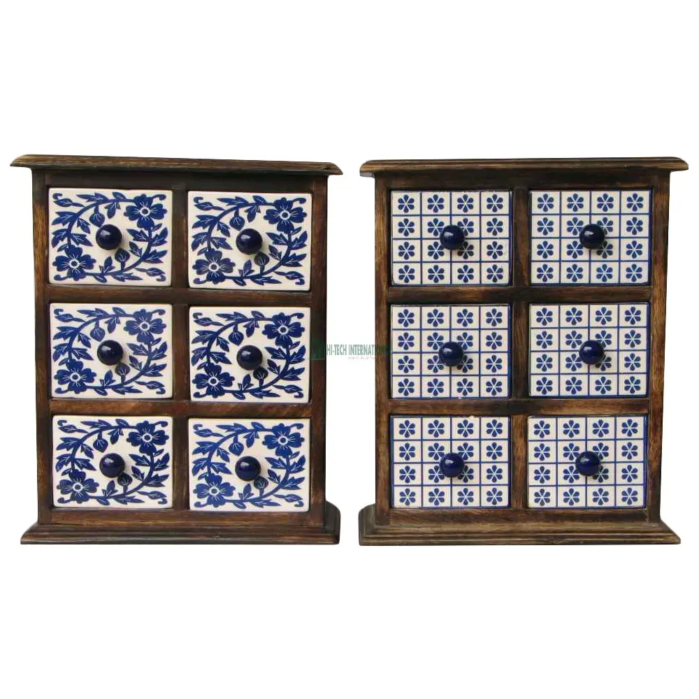 Ngăn Kéo Ngực-Tủ Mini-Gỗ Xoài-Gốm-6/4/2 Cột-Chất Lượng Cao Handmade Antique Trang Trí Nội Thất-Bán Buôn Số Lượng Lớn