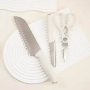 Ev kullanımı mutfak bıçağı plastik saplı 5 adet paslanmaz çelik yapışmaz bıçak seti