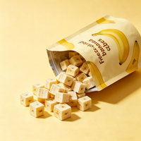 Fournisseur direct d'usine - Cubes de banane lyophilisés TXJ 5*5*5mm - Goût sucré - Certifié Halal/Kosher - Emballage personnalisé en vrac - 100 sacs