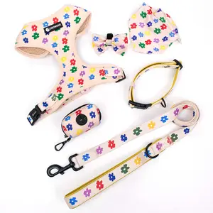 Custom Puppy Adjustable Dog Harness And Leash Set with Matching Dog Collar Leash Manufacturers