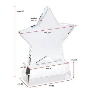 Trofeo Estrella de Cristal de 100 mm con Base, Estrella de Cristal Impresa con UV y Medalla de Papel para Premios, Ferias Comerciales y Bienvenida de Invitados - Product Image 2