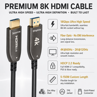 Câble en fibre optique HDMI 2.0 4K 18 Gbps ultra haute vitesse 4K 60 Hz haute définition câble tressé longue distance compatible HDR